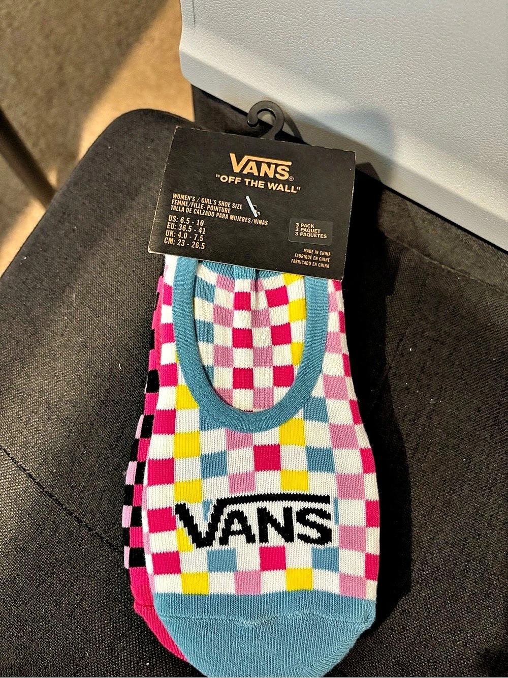 Vans Multi Checkerboard Canoodle Socks 3-Pack Checkered Crew Socks 3-Pack in